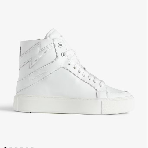 Zadig & Voltaire Women's White High Flash High-Top Platform Sneakers - Picture 1 of 14